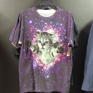 Purple Galaxy Cat T-Shirt